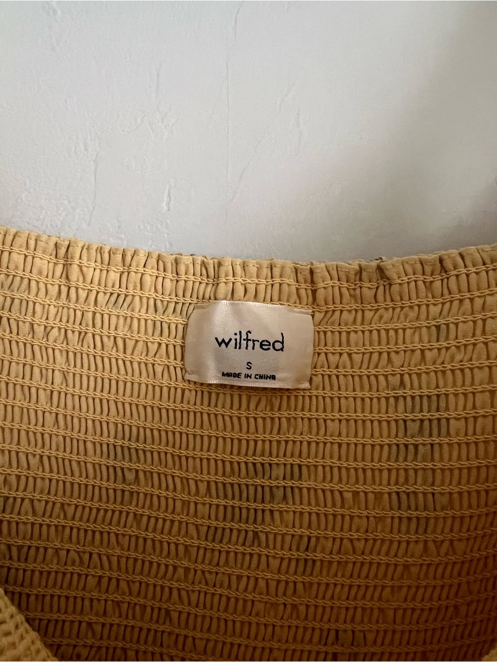 Aritzia Wilfred yellow dress, size S